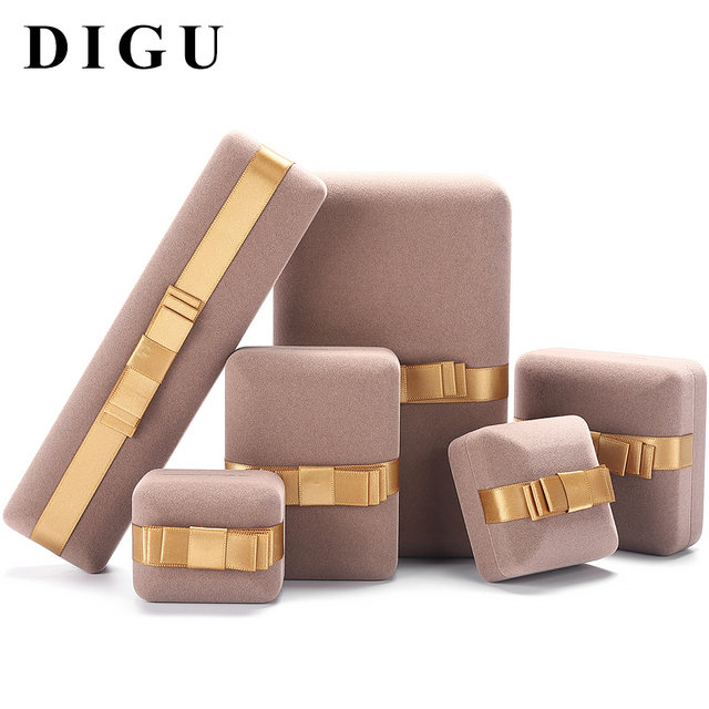 DIGU Packaging Jewelry Gift Jewelry Boxes for Pearls Necklace Luxury Velvet Set Box Earrings Bracelet Jewelry Box