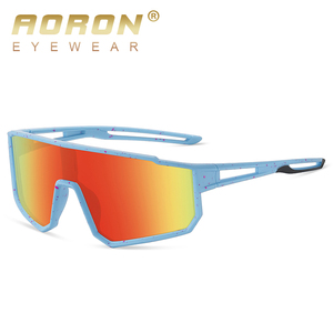 Aronon แว่นตากันแดด UV400กีฬาโฟโตโครมิคสำหรับเด็กแว่นตาจักรยานโพลาไรซ์สีฟ้าแดงชิ้นเดียว1011สำหรับเด็กทันสมัย - Product Image 3