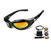 Mode européenne et américaine Masque pour les yeux pour hommes Lunettes Jambe Conception de ventilation antidérapante 3 lentilles Lunettes tactiques interchangeables