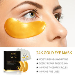 Maßgefertigte 20 Stück 24k <span class=keywords><strong>Gold</strong></span> Kristall-Kollagen-Pulver-Gel Augenmaske, Organische Kräuter-Vegane Feuchtigkeitsspendende Augenpatches mit Folie gegen Augenringe - Product Image 2