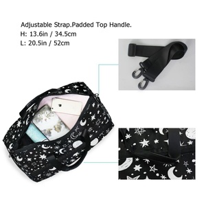 Nouveau Sac de Voyage Grande Capacité Imprimé Étoiles Noires, Sac Polochon de Voyage à Fermeture Éclair Motif Léopard, Sac de Nuit en Gros - Product Image 4