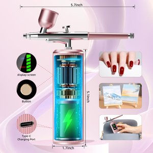 Kit de Aerógrafo Inalámbrico para Decoración de Uñas, Recargable, Portátil, con Boquilla de 0.3 mm y Pantalla LED para Salón - Product Image 2