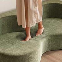 Sofá Cama Convertible de Tela Ondulada, Modular, para Sala de Estar, Dormitorio, Apartamento Pequeño, Mueble Moderno y Suave para el Hogar