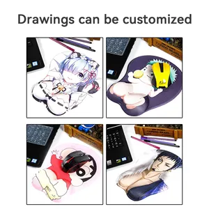 Silicon Gel Anime Perempuan Kustom Mouse Pad Payudara Mouse Pad untuk Dewasa 3D Booms Sexy Girls Mouse Mat