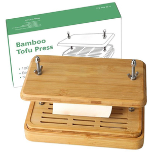 Presse <span class=keywords><strong>à</strong></span> <span class=keywords><strong>Tofu</strong></span> en bambou Offre Spéciale avec passoire <span class=keywords><strong>à</strong></span> <span class=keywords><strong>Tofu</strong></span> et bac d'égouttage - Product Image 1