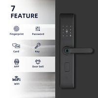 Serrure de porte intelligente numérique UIELOCK D1-9 avec empreinte digitale, mot de passe, carte, clé mécanique, mot de passe temporaire, application cloud, anti-regard indiscret, grade C