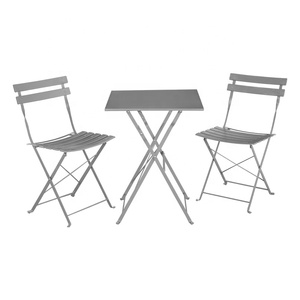 Mesa y sillas de jardín de <span class=keywords><strong>metal</strong></span> de hierro azul de lujo HISPEED, muebles de exterior para uso en el jardín - Product Image 3