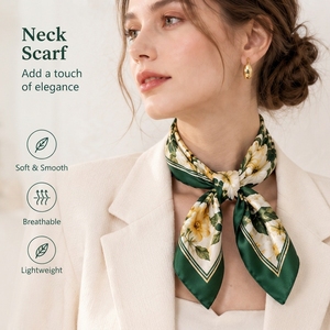 Custom 100% Modal Square Scarf 70x70cm Printed Floral Neck Scarf Headband Hair Accessory - Product Image 2