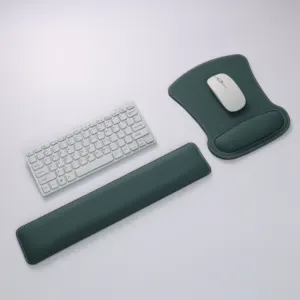 Bantalan Mouse Ergonomis dengan Sandaran Pergelangan Tangan, Set Bantalan Sandaran Pergelangan Tangan Keyboard Busa Memori Premium untuk Komputer