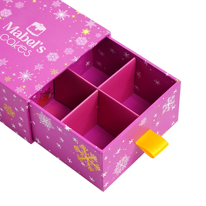 Boîte cadeau en papier personnalisée avec inserts, boîte d'emballage <span class=keywords><strong>pour</strong></span> biscuits et bonbons à 4 compartiments avec impression <span class=keywords><strong>de</strong></span> logo en couleur - Product Image 5