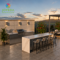 JOYEDA Cuisine extérieure modulaire en acier inoxydable 304 avec éclairage LED pour jardin et patio, OEM ODM disponible