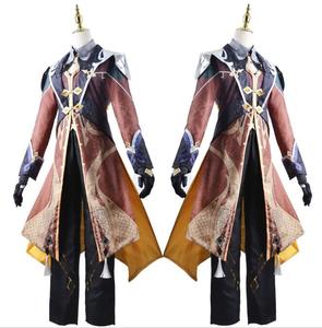Ecowalson juego <span class=keywords><strong>Genshin</strong></span> <span class=keywords><strong>Impact</strong></span> Zhongli <span class=keywords><strong>Cosplay</strong></span> disfraz Zhong Li Archon conjunto completo peluca guantes ganar peluca para hombres trajes Halloween - Product Image 5