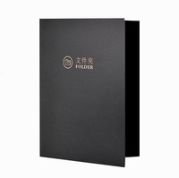 Carpeta de Presentación de Documentos de Oficina con Impresión Personalizada, Carpeta de Papel Mate, Carpeta de Cartón Negra con Logotipo y Acabado UV