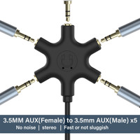 Harga pabrik Usb C Audio Splitter 1 Tipe C laki-laki ke 2 3 4 5 3.5mm Headphone perempuan Splitter adaptor untuk smartphone