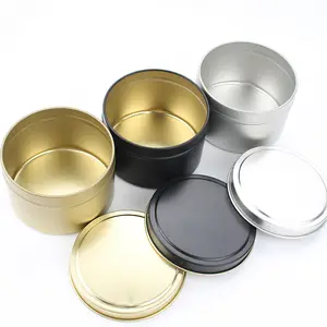 4oz Empty Round Gold Silver Black Seamless Heat Resistant Travel Candle Tin Can/Box/Vessels/Containers