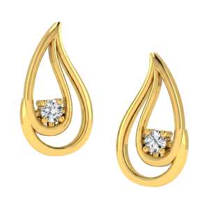 14k <b>Gold</b> Teardrop Prong <b>Set</b> Stud Earrings VVS1 Lab Grown Diamond Solitaire Jewelry Women Wholesale Pair OEM ODM - Product Image 1