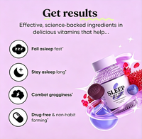 Gummies pour le sommeil avec 5 mg de mélatonine, baies d'églantier, magnésium, L-théanine, camomille et lavande, aide au sommeil nocturne sans médicaments