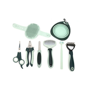 Kits de aseo para mascotas para limpiar el pelo de perro, peine de nudo abierto, cepillo de masaje para baño de gatos, cortaúñas para perros, cuenco para perros - Product Image 2