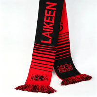 OEM Meilleure vente Activités hivernales personnalisées Logo jacquard Fans de sport Écharpe en acrylique Drapeau national Écharpes à pompons