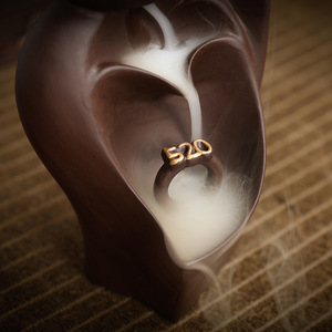 Quemador de incienso creativo de arcilla morada con diseño 'Lover Be Together Forever' y efecto de cascada de flujo inverso - Product Image 2