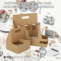 Boîte à gâteau en carton ondulé personnalisée avec fenêtre transparente, doublure en éponge, fermeture magnétique, matériaux recyclés, pour desserts, vente en gros