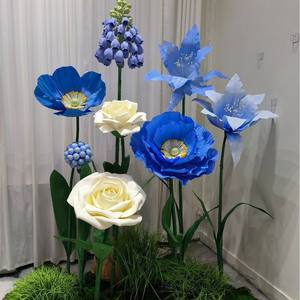X916 decorazione per eventi nuziali <span class=keywords><strong>di</strong></span> lusso espositore floreale fiori giganti artificiali Organza EVA <span class=keywords><strong>carta</strong></span> <span class=keywords><strong>papavero</strong></span> grande rosa peonia fiore Set - Product Image 6