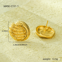 Boucles d'oreilles clous en forme de cœur étoile de mer, thème océan, bijoux de luxe texturés de haute qualité, étanches, écologiques, en acier inoxydable PVD