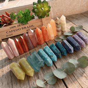 คริสตัลธรรมชาติขัดเงาขายส่ง หินอะเมทิสต์ ซิทริน ควอตซ์ รูปทรงหอคอย สำหรับบำบัดรักษาแบบเรกิ รูปทรงโอเบลิสก์ - Product Image 2