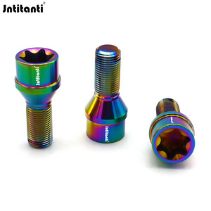Jntitanti chống trộm hợp kim Titan bu lông bánh xe ô tô 17mm Hex 60 độ nón ghế gr.5 m12x1.5x28mm khóa khóa titan mới - Product Image 6