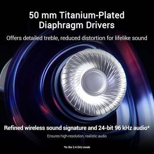 Casque de jeu sans fil ROG Delta II blanc avec haut-parleurs de 50 mm, triple mode Bluetooth 2,4 GHz USB-C - Product Image 4