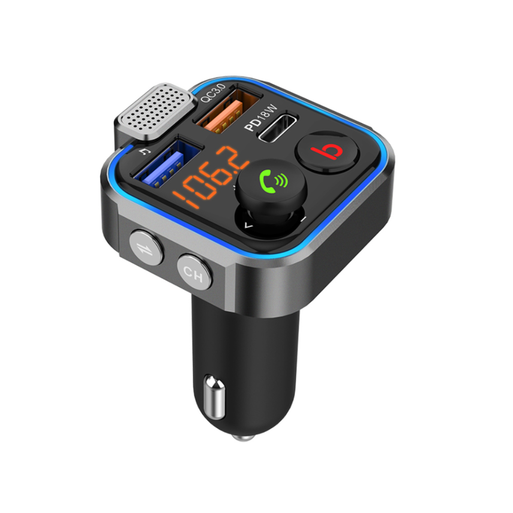 High Performance QC3.0 Fast Charging Car FM Transmitter Auto Bluetooths Adapter