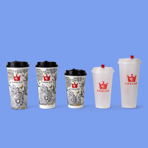 Vaso de Papel Desechable para Bebidas, Diseño Artístico Chinoiserie, Personalizado para HORECA, Ecológico, para Café, Boba, Té con Leche, Matcha - Product Image 2