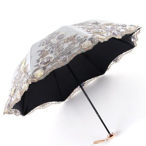 LOTUS Dentelle 3D Fleur Broderie <span class=keywords><strong>UV</strong></span> <span class=keywords><strong>50</strong></span> <span class=keywords><strong>Parasol</strong></span> de Mariage Tissu Parapluie Miel Designer Vintage avec Revêtement Noir Fer Europe - Product Image 6