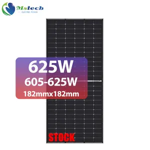 Mstech太阳能双面太阳能电池板双玻璃605w 610w 615w 620w 625瓦N型太阳能Pvt电池板单电池