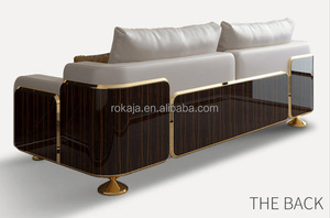 Sofá Seccional de Cuero Genuino en Oferta, Diseño Italiano, Sofá Esquinero Grande de 3, 2 y 1 Plazas, Acabado Piano para Vestíbulo de Villa - Product Image 5