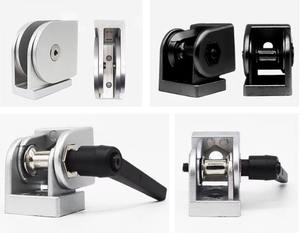 Connecteur <span class=keywords><strong>de</strong></span> joint <span class=keywords><strong>de</strong></span> cadre <span class=keywords><strong>de</strong></span> profil d'extrusion en aluminium réglable à 180 degrés Joint <span class=keywords><strong>de</strong></span> pivot noir avec support triangulaire 4040 vis - Product Image 3