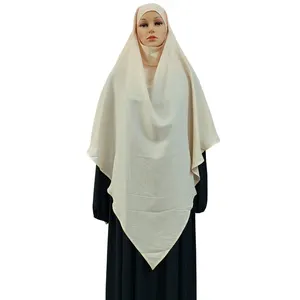 Muslimische Frauen Kleidung Hot Selling Ethnic Khimar Chador Zwei Schichten Hijab Schals Hochwertiger Chiffon Naher Osten Dubai Türkei