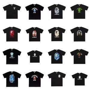Top Sell Ape Shirt Fashion Designer Shirt <b>Men</b> Trendy Printed Tee High Version Ready Stock Letter Printing - Product Image 1