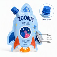 Bolsa de Plástico con Boquilla Impresa Personalizada, Reutilizable, de Forma Especial, para Envasado de Líquidos, Bebidas, Jugos, Yogur
