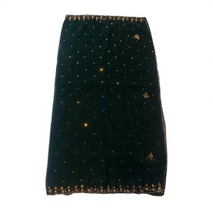 Chal de Chifón Bordado para Mujer, Color Sólido, Estilo Étnico Tradicional para Uso Diario, Estilo India/Pakistán, Transpirable para Todas las Estaciones - Product Image 5
