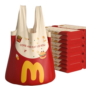 Factory Custom Brand Logo Printing Heavy Duty Recyclable Reusable Plat <strong>Soft</strong> HDPE/LDPE With <strong>Handles</strong> T-Shirt <strong>Plastic</strong> Shopping <strong>Bags</strong> - Product Image 3