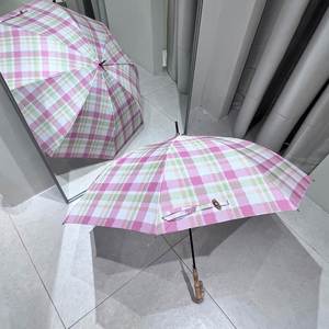 ร่มกันฝนอัตโนมัติ 8 ซี่โครง แบบยาว สำหรับผู้หญิง สีสันสวยงาม ด้ามไม้ไผ่ตรง  รับสกรีนโลโก้ ของขวัญ - Product Image 3