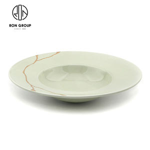 Nouvel arrivage de vaisselle ronde en porcelaine verte 10/12 pouces pour le stockage des aliments à dessert pour les couverts de dîner commerciaux de restaurant d'hôtel - Product Image 4