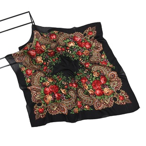 <span class=keywords><strong>Foulard</strong></span> carré russe 80x80 cm, motif floral ethnique, imprimé, pour femmes, hijab, bandeau, écharpe <span class=keywords><strong>Ukraine</strong></span> - Product Image 6