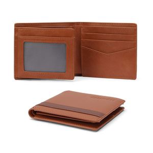 Cartera de Cuero Genuino para Hombre, con Protección RFID Antirrobo, Horizontal, Triple Pliegue, Color Negro Sólido, para Uso Diario - Product Image 2