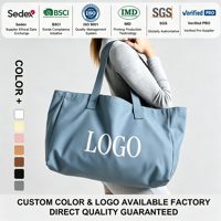 Tas Tote Kanvas Custom Print Grosir, Tas Belanja Bahu Besar yang Dapat Digunakan Kembali untuk Wanita, Tas Tangan untuk Perjalanan Sehari-hari dan Pantai