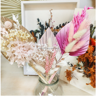 Personnalisable Vraies Fleurs Mini Bouquet Queues De Lapin Séchées Feuille De Palmier Séchée Pour La Décoration De Gâteau De Mariage