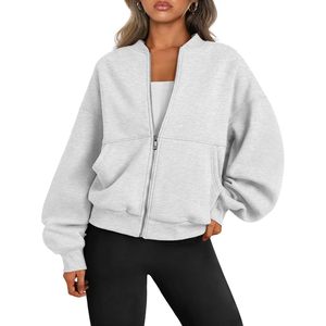 À la mode surdimensionné sweat à capuche zippé sweats pour femmes 2025 Y2K mode hiver hauts de gymnastique décontracté automne tenues trou reine taille - Product Image 2