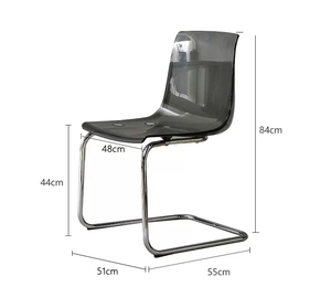 Silla de comedor acrílica popular de fábrica, silla de mesa de comedor minimalista para el hogar de acero inoxidable - Product Image 5