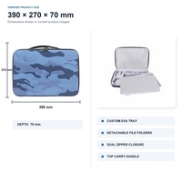 Nuevo bolso de ordenador portátil EVA con cremallera de mano de camuflaje azul protector personalizado funda dura de cuero para portátil funda de transporte